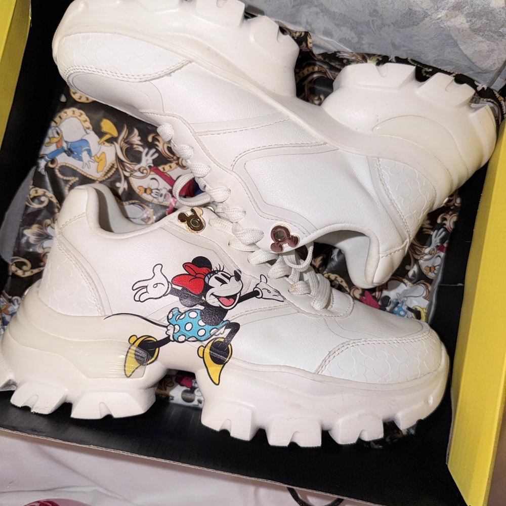 ALDO White Sneakers with Mickey Mouse Design - Picture 2 of 7